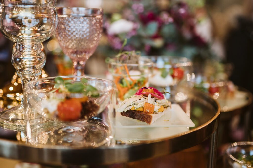 Canapes for guests by Kalm Kitchen at Botley Hill