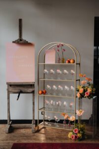 Styled wedding reception display